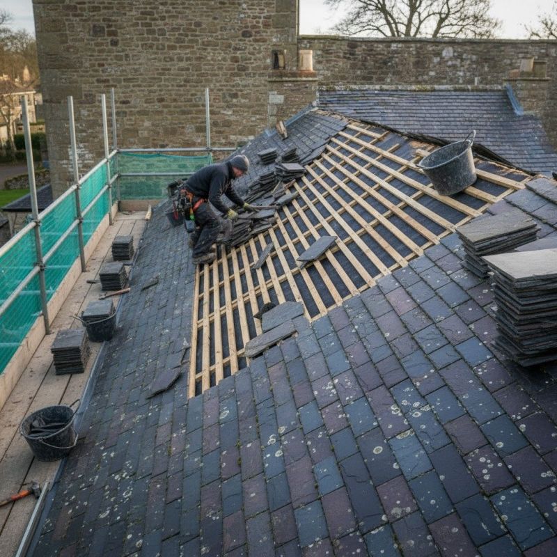 Slate Roof Replacement in Cuyahoga Falls, OH